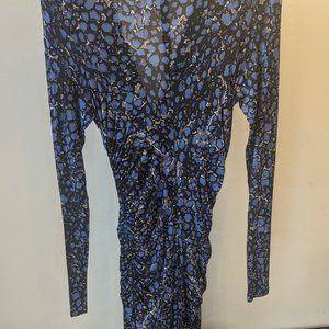 BeBe Dress Blue and Black Small